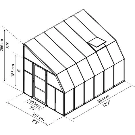 Palram - Canopia Sun Room 2.5 X 3.5 Lean To Conservatory / Veranda / Sunroom - Image 5