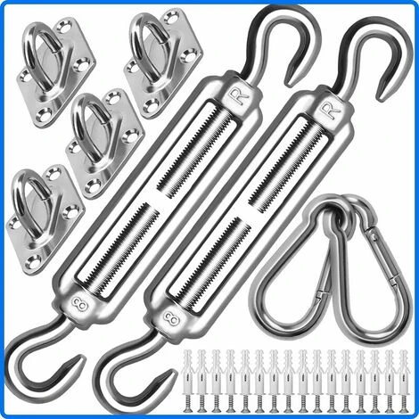 GTA Heavy Duty M8 Shade Sail Fixing Kit 304 Stainless Steel Triangle & Square Canopy Fixing Kit Accessory Kit