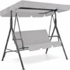 Swing Seat Canopies Replacement Canopy,Waterproof Top Cover&Seat Cover Dust Guard Protector Garden Patio Outdoor 3 Seater Sizes (Gray,19013215cm)