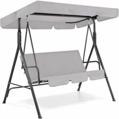 Swing Seat Canopies Replacement Canopy,Waterproof Top Cover&Seat Cover Dust Guard Protector Garden Patio Outdoor 3 Seater Sizes (Gray,19013215cm)