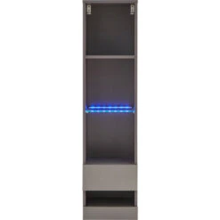 GFW Galicia Tall Shelf Unit With LED Black