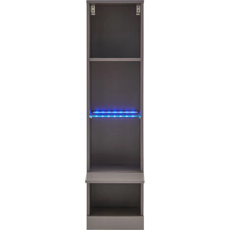 GFW Galicia Tall Shelf Unit With LED Black - Image 2
