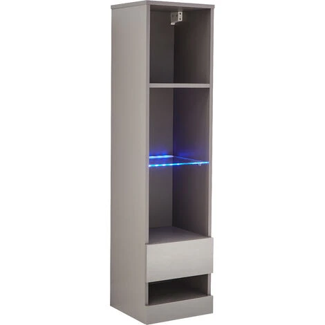 GFW Galicia Tall Shelf Unit With LED Black - Image 3