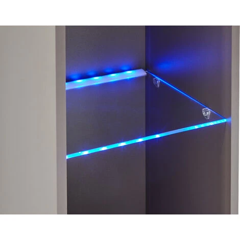 GFW Galicia Tall Shelf Unit With LED Black - Image 5