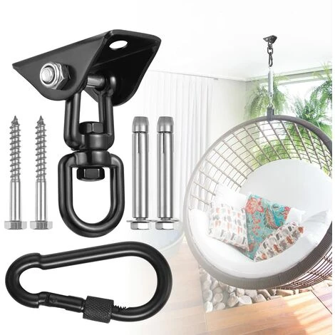 Hanging Chair Ceiling Hook 360° Rotating Swing Suspension Hooks With Screws For Concrete Wood Playground Porch Trapeze Seat Yoga