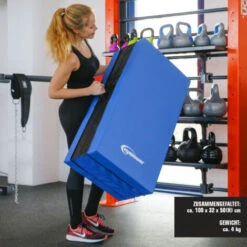 Tumbling Mat 200x100x8cm Blue-Black