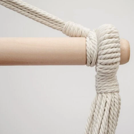 AMANKA Hammock Seat 2 People 150Kg XXL Swinging Cloth Chair 100% Cotton 185x130cm Hanging Fabric Swing Incl Swivel 360° Yellow - Image 4