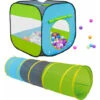 Kids Tent And Tunnel Set - 300 Ball Pit Balls - 70x70x72 Pop Up Baby Ball Pit