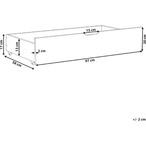 Set Of 2 Bed Storage Drawers Solid Light Wood Rumilly - Image 3