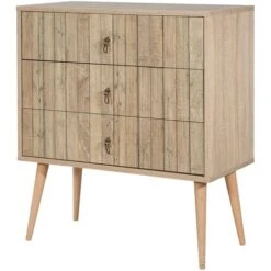 City 3 Drawer Chest Of Drawers Bedroom Storage Furniture Rustic Natural