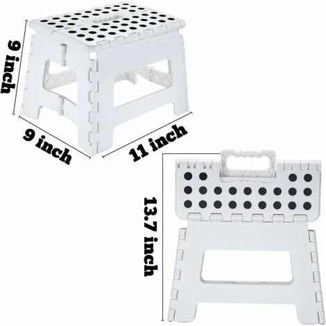 Folding Step Stool - 9" Height For Kids And Adults - Foldable Stool For Kitchen, Garden, Bathroom - Image 2