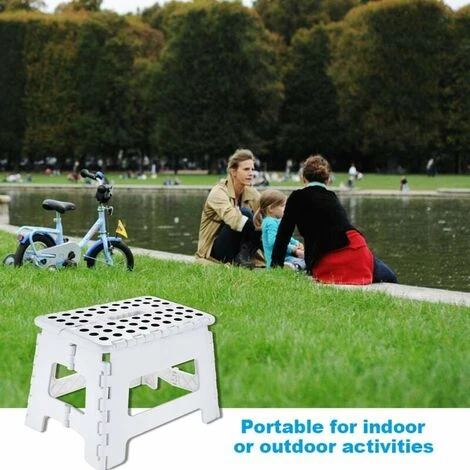 Folding Step Stool - 9" Height For Kids And Adults - Foldable Stool For Kitchen, Garden, Bathroom - Image 4