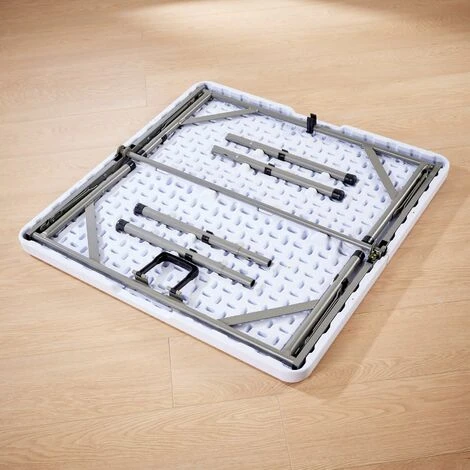Square Folding Table Trestle Camping Party Picnic BBQ Garden Indoor Outdoor - Image 2