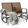 2 Seater Outdoor Glider Bench Patio Double Swing Glider Chair Loveseat