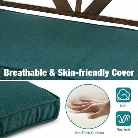 Outdoor Garden Bench Patio Chair Elegent Loveseat Chair W/ Removeable Cushion - Image 5