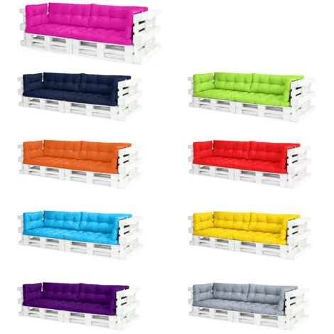 Gardenista Outdoor Tufted Sofa Seat Cushions For Garden Furniture Water Resistant Tufted Pallet Seating Pads Lightweight And Soft Polyester Covers With Crumb Foam Fill 6pck, (Lime) - Image 5