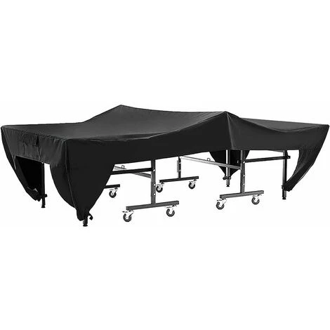 280 X 153 X 73 Cm (Black) Table Tennis Table Cover Waterproof And Dustproof Protective Cover Black - Image 2