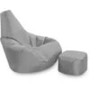 High Back Bean Bag And Footstool Combo - 113cm X 50cm, Indoor Outdoor Water Resistant Chair