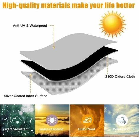 HIASDFLS Lot De 2 Housses De Chaise Inclinable Pliantes En Tissu Oxford 210D Pour Chaises De Jardin Empilables - Housse De Chaise Longue Pliable Avec Sac De Rangement (713434110 Cm) - Noir - Image 5