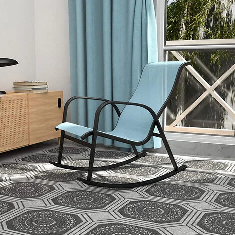 Grand Patio Textilene Rocking Chair, Patio Rocker Seating, Weather Resistant, Lightweight, Relax Armchair For Indoor, Outdoor (Blue, 1PC) - Image 2