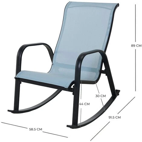 Grand Patio Textilene Rocking Chair, Patio Rocker Seating, Weather Resistant, Lightweight, Relax Armchair For Indoor, Outdoor (Blue, 1PC) - Image 5