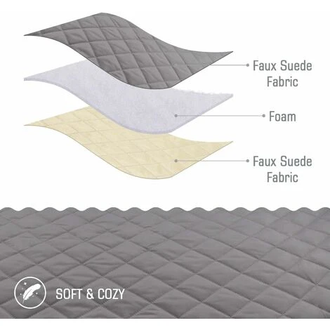 LITZEE Waterproof Sofa Covers Sofa Covers With Elastic Straps Non-Slip Foam For Living Room Dog Protector Protect From Pets, Spills, Wear And Cracks (Grey, 2 Seater 116 X 190cm) - Image 4