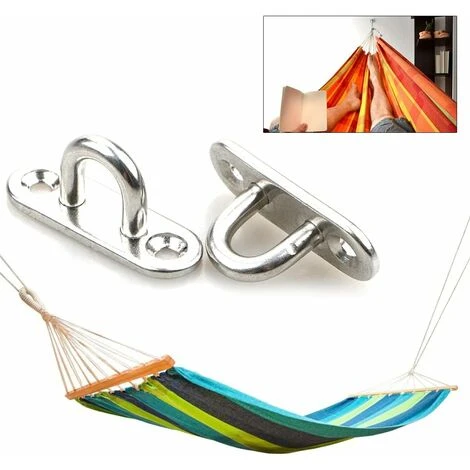 4pcs Eye Plate, M5/304 Stainless Steel Eye Plate For Deck/Wall/Boat (with 2 Holes) - Image 3