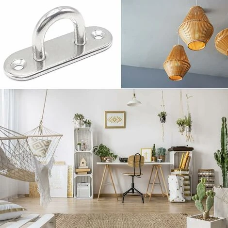 4pcs Eye Plate, M5/304 Stainless Steel Eye Plate For Deck/Wall/Boat (with 2 Holes) - Image 4