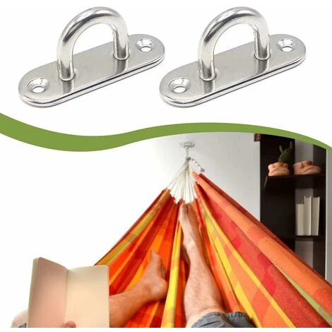 4pcs Eye Plate, M5/304 Stainless Steel Eye Plate For Deck/Wall/Boat (with 2 Holes) - Image 5