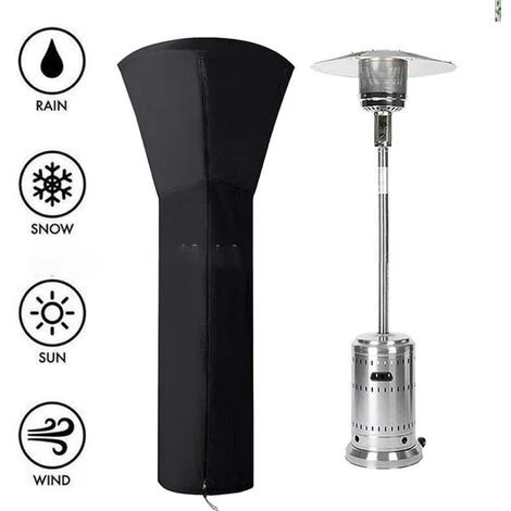 Garden Heater Cover Garden Outdoor Waterproof Heavy Duty Furniture Protective Cover Black 2409259CM - Image 3