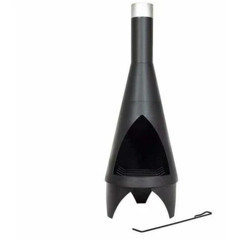 Colorado Extra Large Chimenea Steel - 60 X 160 Cm - Black