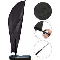 Parasol Cover Parasol Cover 2-4M Large Parasol Covers Waterproof Zipper Large Size 280 X 30/81 /45cm 420D Oxford Fabric