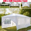 6X3m Gazebo Party Tent Outdoor Garden Patio Canopy Full Cover W/ Window & Zips
