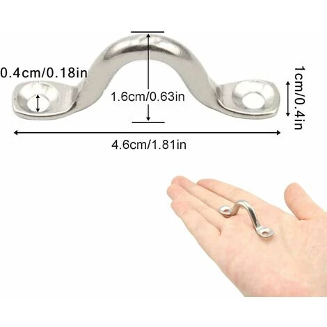 Eye Plates Stainless Steel Deck Plate Anchor Point Loop With 40 Screws Eyelet Mudguard For Shade Sails, Wall Mount, Wall Hooks, Boat Accessories (4mm) 20 Pieces - Image 2