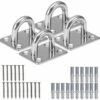 RHAFAYRE 4pcs M5 Stainless Steel Eye Plate, Ceiling Hook, Wall Hook, Ceiling Fixture, Stainless Steel Deck Plate, For Boat Rig Hammock Swing