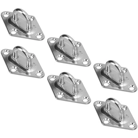 6PCS Diamond Eye Plate Wall Mount Hook Marine Deck Hardware Stainless Steel For Sunshade Sail5mm/0.20in - Image 4