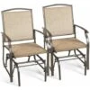 2PCS Rocking Chair Garden Glider Chair Curved Armchair Swing Chair Ergonomic