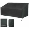 2 Seater Garden Bench Cover, Outdoor Patio Bench Cover Dustproof, Anti-UV, Waterproof, Windproof (134x66x89cm)