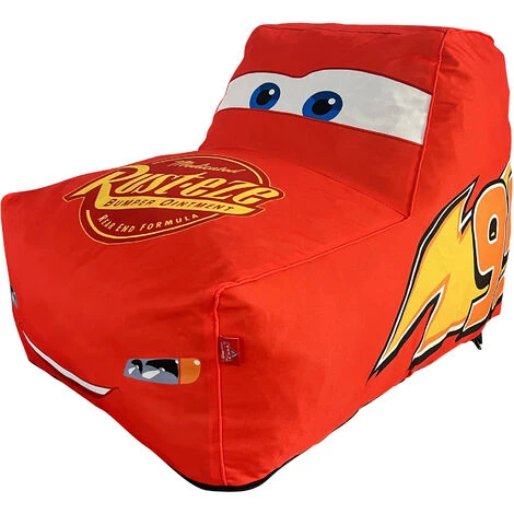 Disney Lightning McQueen Cars Shaped Bean Bag Chair For Kids, W80 X D59 X H51.5cm - Image 2