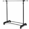 Single Rail Garment Rack Metal Clothes Rail Organizer Rolling Adjustable Height