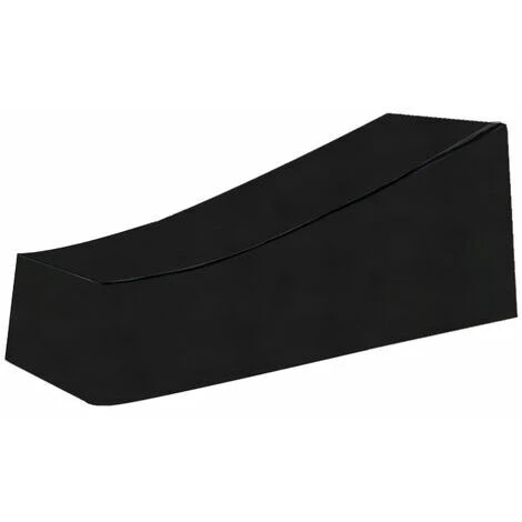 Garden Sun Lounger Cover, Waterproof, Windproof, Heavy Duty 210D Oxford Fabric Sun Lounger Cover, Deckchair (200x75x40/80cm) - Black