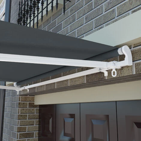 Greenbay 4 X 3m Garden Patio Outdoor Retractable Manual Awning Canopy Sun Shade Shelter Angle Adjustable Grey - Image 4