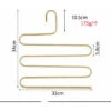 Set Of 1 Stainless Steel S Shape Non-Slip Hangers For Pants, Jeans, Scarves - Gold Color
