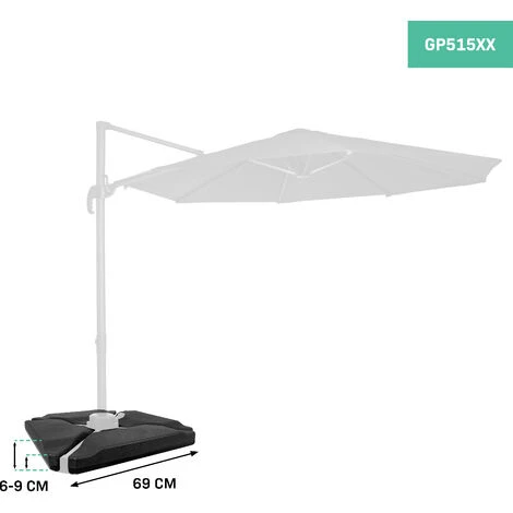 VONROC Premium Parasol Tiles – Base Weights – Triangular – For A Combined Weight Of ±80 Kg – Suited For 50x50 Cross Base Parasols – Set Of 4 - Image 3