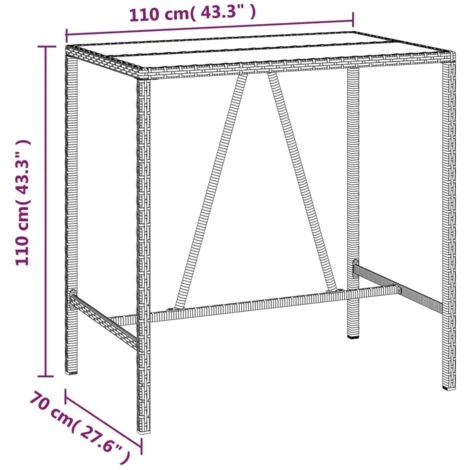 5 Piece Garden Bar Set Black Poly Rattan& Solid Wood Acacia VidaXL - Image 3