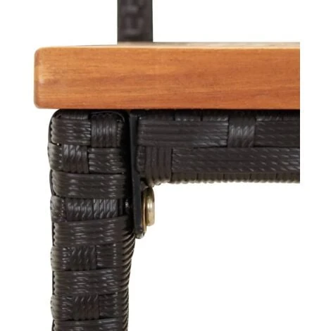 5 Piece Garden Bar Set Black Poly Rattan& Solid Wood Acacia VidaXL - Image 5