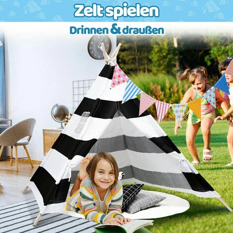 Tipi Tent Children's Tent Pennant Chain Garden Tent Indian Tent Play Tent Children's Tent 120x120CM - Image 4