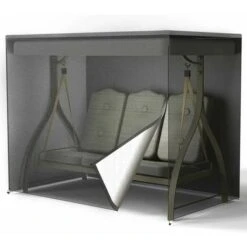 TRIP Waterproof 3 Seater Garden Swing Cover, Dustproof Swing Cover, 210D Oxford Protective Tarpaulin 125 X 170 X 220 Cm Black (1 Piece)