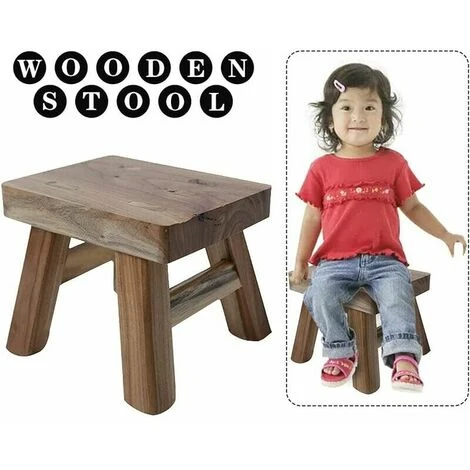 Multifunction Stool And Bathroom Seat VarnishWooden Step Stool With 4 Legs For Baby And Child Hallway - Image 4
