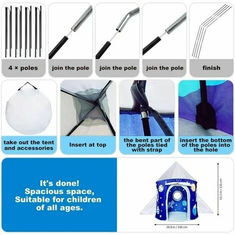 For Toddler Kids - Ideal Gifts For Indoor And OutdoorInteresting Foldable Space/Dinosaur Play Tent2 - Image 3